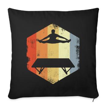 Trampoline athlete sketch - Sofa pillowcase 17,3'' x 17,3'' (45 x 45 cm) - black - Front