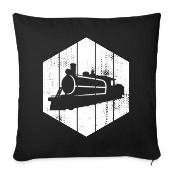 Locomotive à vapeur - Housse de coussin décorative 45 x 45 cm - noir - Devant