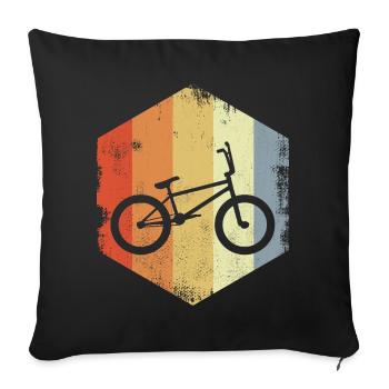 BMX rétro - Housse de coussin décorative 45 x 45 cm - noir - Devant
