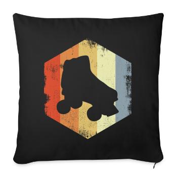 Retro roller skates - Sofa pillowcase 17,3'' x 17,3'' (45 x 45 cm) - black - Front