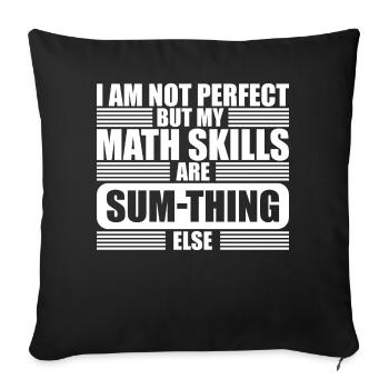 Math Teacher Sum-thing Funny Equation - Sofa pillowcase 17,3'' x 17,3'' (45 x 45 cm) - black - Front