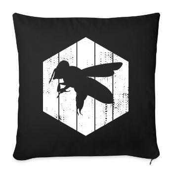 Dessin d’abeilles - Housse de coussin décorative 45 x 45 cm - noir - Devant