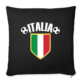 Italia Italy Crest Fan de football - Housse de coussin décorative 45 x 45 cm - noir - Devant