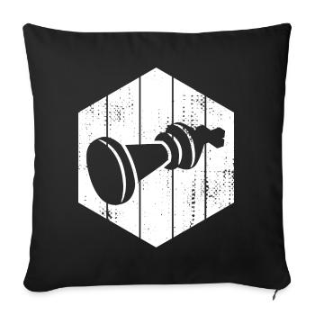 Dessin de pièces d’échecs - Housse de coussin décorative 45 x 45 cm - noir - Devant