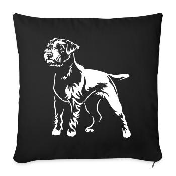 Parson Russell Terrier "BlackEdition" - Sofa pillowcase 17,3'' x 17,3'' (45 x 45 cm) - black - Front