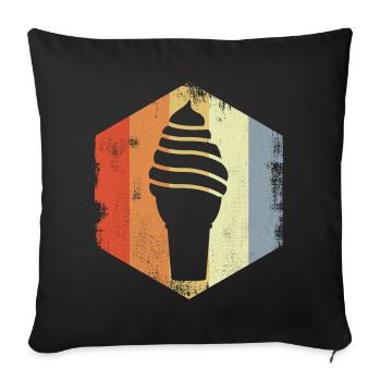 Crème glacée molle vintage - Housse de coussin décorative 45 x 45 cm - noir - Devant