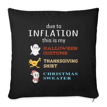 En raison de l’inflation Halloween Thanksgiving Noël - Housse de coussin décorative 45 x 45 cm - noir - Devant