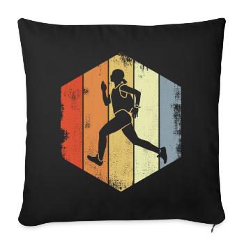 Vintage Runner - Sofa pillowcase 17,3'' x 17,3'' (45 x 45 cm) - black - Front