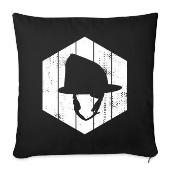 Firefighter Helmet Sketch - Sofa pillowcase 17,3'' x 17,3'' (45 x 45 cm) - black - Front
