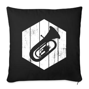 Dessin de tuba - Housse de coussin décorative 45 x 45 cm - noir - Devant