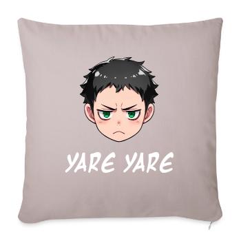 Annoyed Anime Emoji Yare Yare - Anime Shirt - Sofa pillowcase 17,3'' x 17,3'' (45 x 45 cm) - light taupe - Front