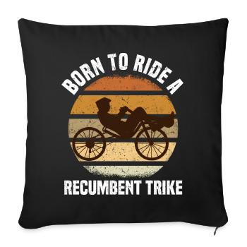 Velomobil | Recumbent Trike Triker Sport Geschenk - Sofakissenbezug 45 x 45 cm - Schwarz - Vorne