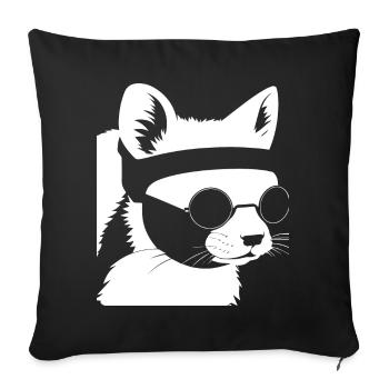 Ferret Wearing Sunglasses Cool Ferrets - Sofa pillowcase 17,3'' x 17,3'' (45 x 45 cm) - black - Front