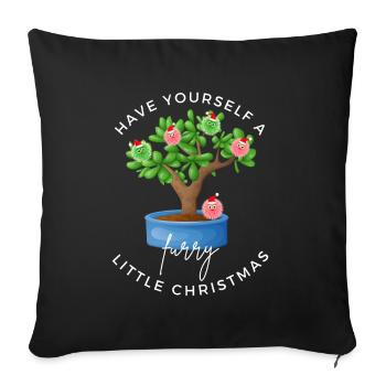 Have yourself a furry little Christmas - Sofa pillowcase 17,3'' x 17,3'' (45 x 45 cm) - black - Front
