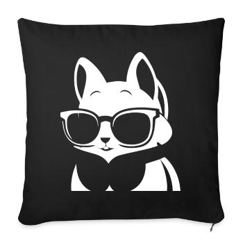 Funny Squirrel Wearing Sunglasses Squirrels - Sofa pillowcase 17,3'' x 17,3'' (45 x 45 cm) - black - Front