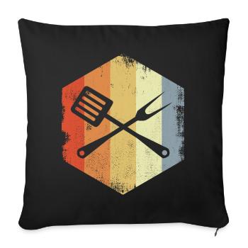 Retro Cooking Utensils - Sofa pillowcase 17,3'' x 17,3'' (45 x 45 cm) - black - Front