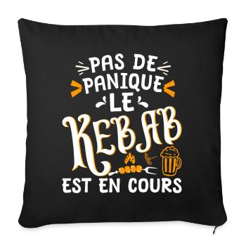 Le kebab est en cours barbecue anniversaire - Housse de coussin décorative 45 x 45 cm - noir - Devant