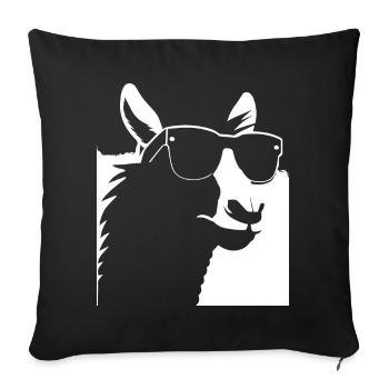 Funny Alpaca Wearing Sunglasses Cool Alpacas - Sofa pillowcase 17,3'' x 17,3'' (45 x 45 cm) - black - Front