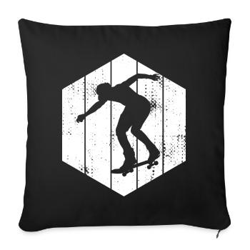 Croquis de skateur - Housse de coussin décorative 45 x 45 cm - noir - Devant