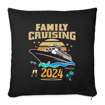 Family Cruising 2024 - Sofa pillowcase 17,3'' x 17,3'' (45 x 45 cm) - black - Front