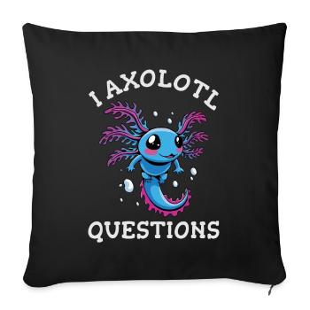 Axolotl pose beaucoup de questions - Housse de coussin décorative 45 x 45 cm - noir - Devant