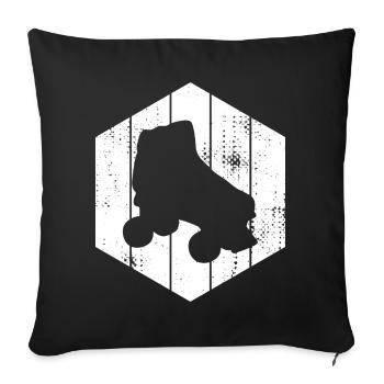 Croquis de patins à roulettes - Housse de coussin décorative 45 x 45 cm - noir - Devant