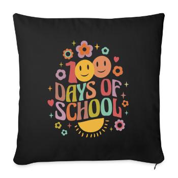 100 jours d’école - Housse de coussin décorative 45 x 45 cm - noir - Devant