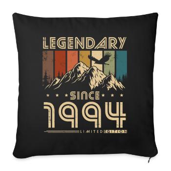 Légendaire depuis 1994 Vintage Vintage Anniversaire - Housse de coussin décorative 45 x 45 cm - noir - Devant