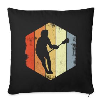 Vintage Lacrosse Players - Sofa pillowcase 17,3'' x 17,3'' (45 x 45 cm) - black - Front