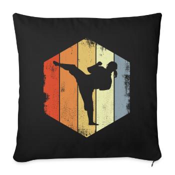 Karate Girl Drawing - Sofa pillowcase 17,3'' x 17,3'' (45 x 45 cm) - black - Front