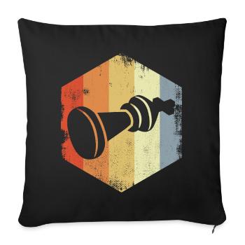 Vintage Chess Set Sketch - Sofa pillowcase 17,3'' x 17,3'' (45 x 45 cm) - black - Front