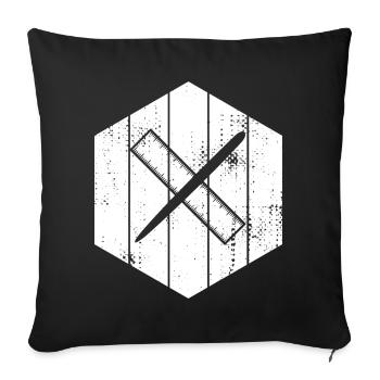 Drawing with pen and ruler - Sofa pillowcase 17,3'' x 17,3'' (45 x 45 cm) - black - Front