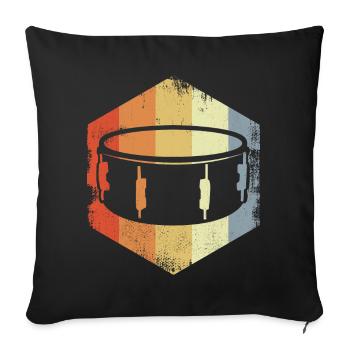 Caisse claire Vintage - Housse de coussin décorative 45 x 45 cm - noir - Devant