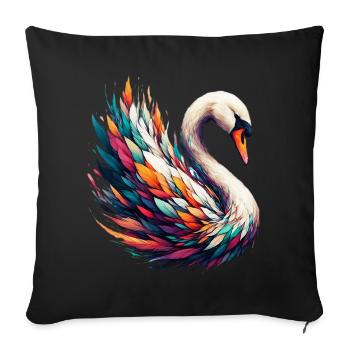Cygne - Housse de coussin décorative 45 x 45 cm - noir - Devant