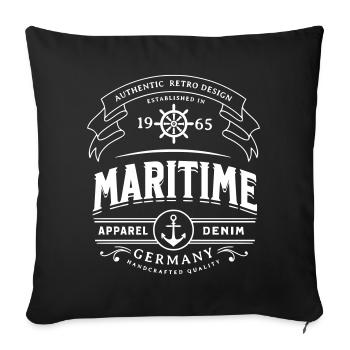 Maritime - Sofa pillowcase 17,3'' x 17,3'' (45 x 45 cm) - black - Front