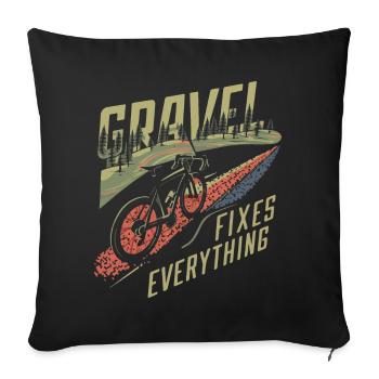 Gear and Trail Cycling Art - Sofa pillowcase 17,3'' x 17,3'' (45 x 45 cm) - black - Front
