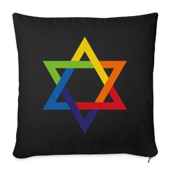 Juive et fière étoile de David - Housse de coussin décorative 45 x 45 cm - noir - Devant