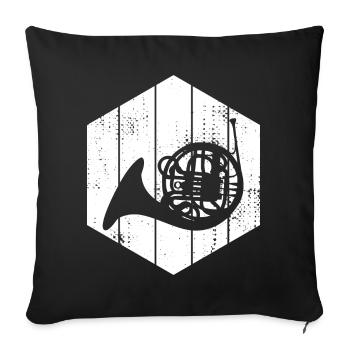 Croquis cor d’harmonie - Housse de coussin décorative 45 x 45 cm - noir - Devant