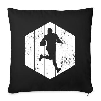 Dessin de rugby - Housse de coussin décorative 45 x 45 cm - noir - Devant