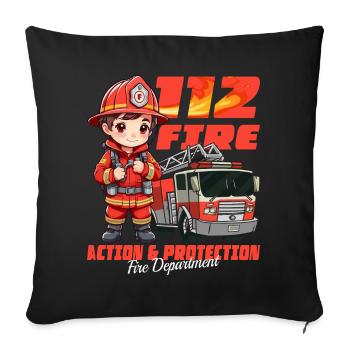 Petit pompier - Housse de coussin décorative 45 x 45 cm - noir - Devant