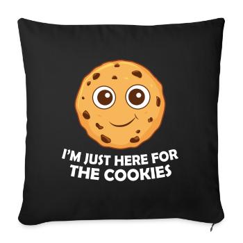 Je suis juste là pour les biscuits - Housse de coussin décorative 45 x 45 cm - noir - Devant