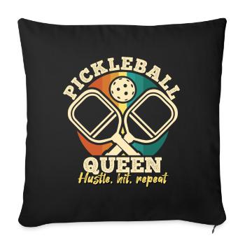 Pickleball queen - Sofa pillowcase 17,3'' x 17,3'' (45 x 45 cm) - black - Front
