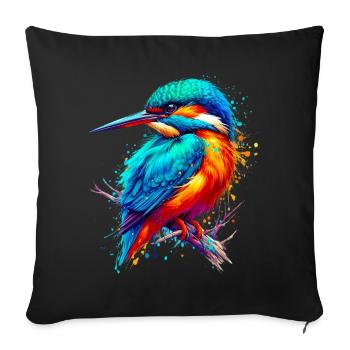Kingfisher - Sofa pillowcase 17,3'' x 17,3'' (45 x 45 cm) - black - Front