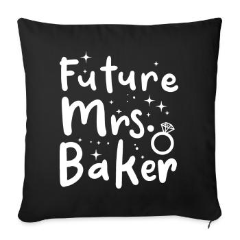 Zukünftige Frau Bäcker - Sofakissenbezug 45 x 45 cm - Schwarz - Vorne
