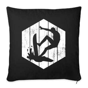 Surfer Sketch - Sofa pillowcase 17,3'' x 17,3'' (45 x 45 cm) - black - Front