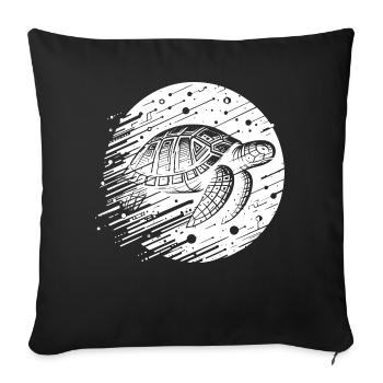 Tortue futuriste moderne cyber - Housse de coussin décorative 45 x 45 cm - noir - Devant