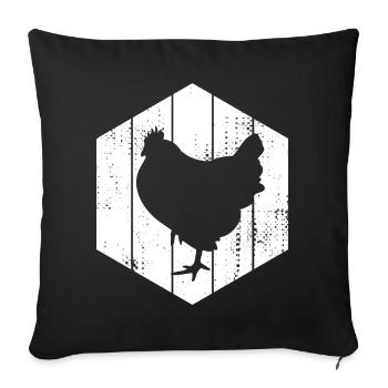 Hen Drawing - Sofa pillowcase 17,3'' x 17,3'' (45 x 45 cm) - black - Front