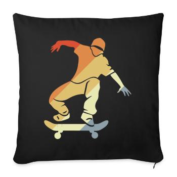 Vintage Skateboarder Graphic - Sofa pillowcase 17,3'' x 17,3'' (45 x 45 cm) - black - Front