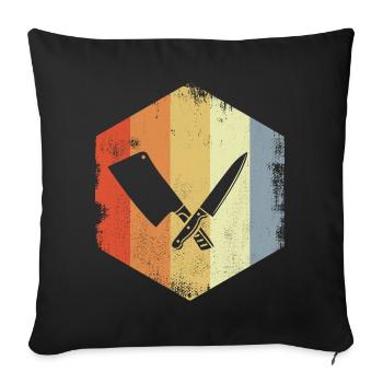 Butcher Cleaver Sketch - Sofa pillowcase 17,3'' x 17,3'' (45 x 45 cm) - black - Front