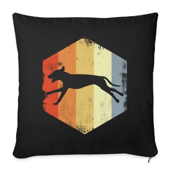 Dog Vintage Look - Sofa pillowcase 17,3'' x 17,3'' (45 x 45 cm) - black - Front